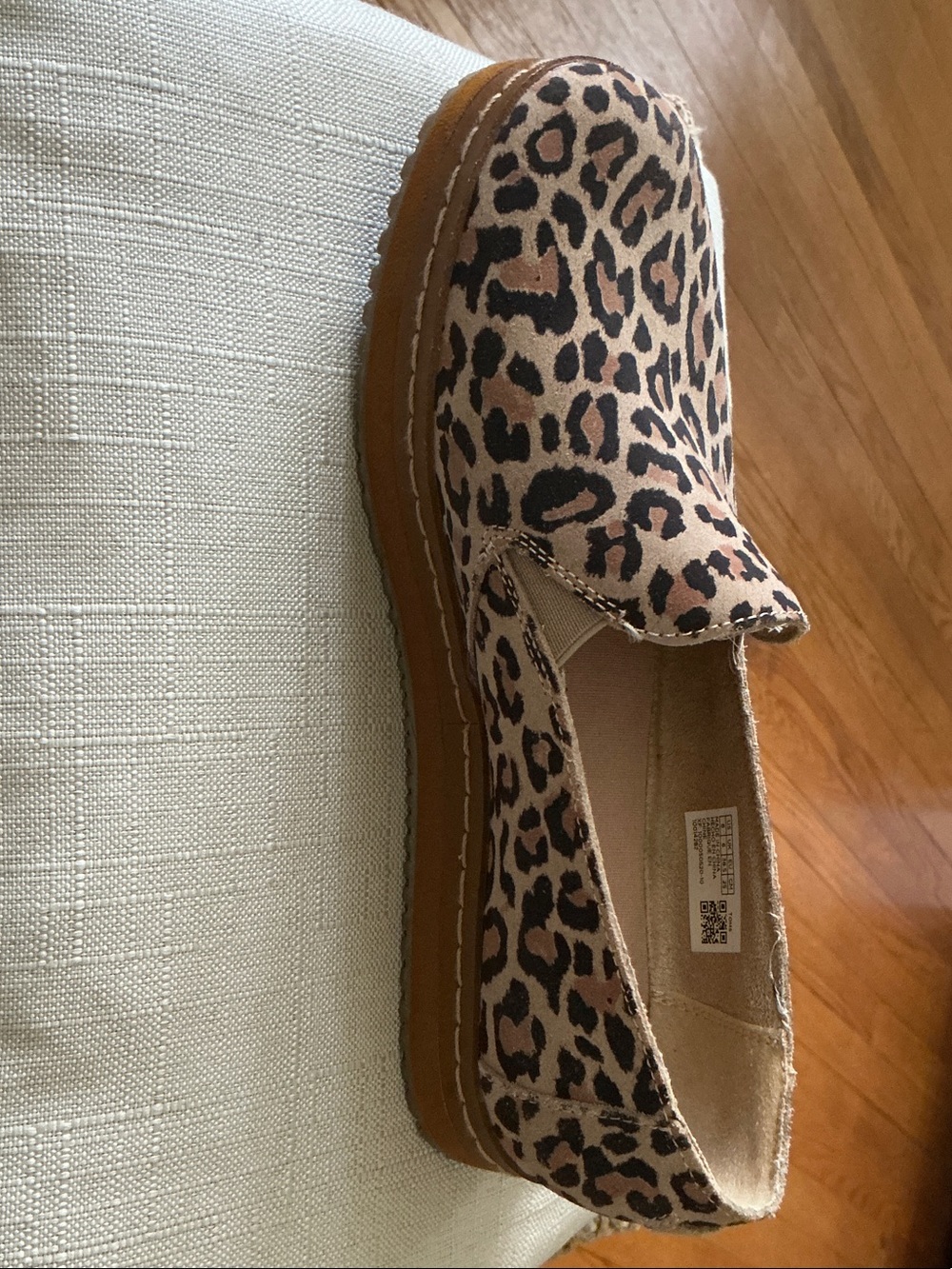 Toms Leopard Print Slip-On Espadrilles- Tan/Black
